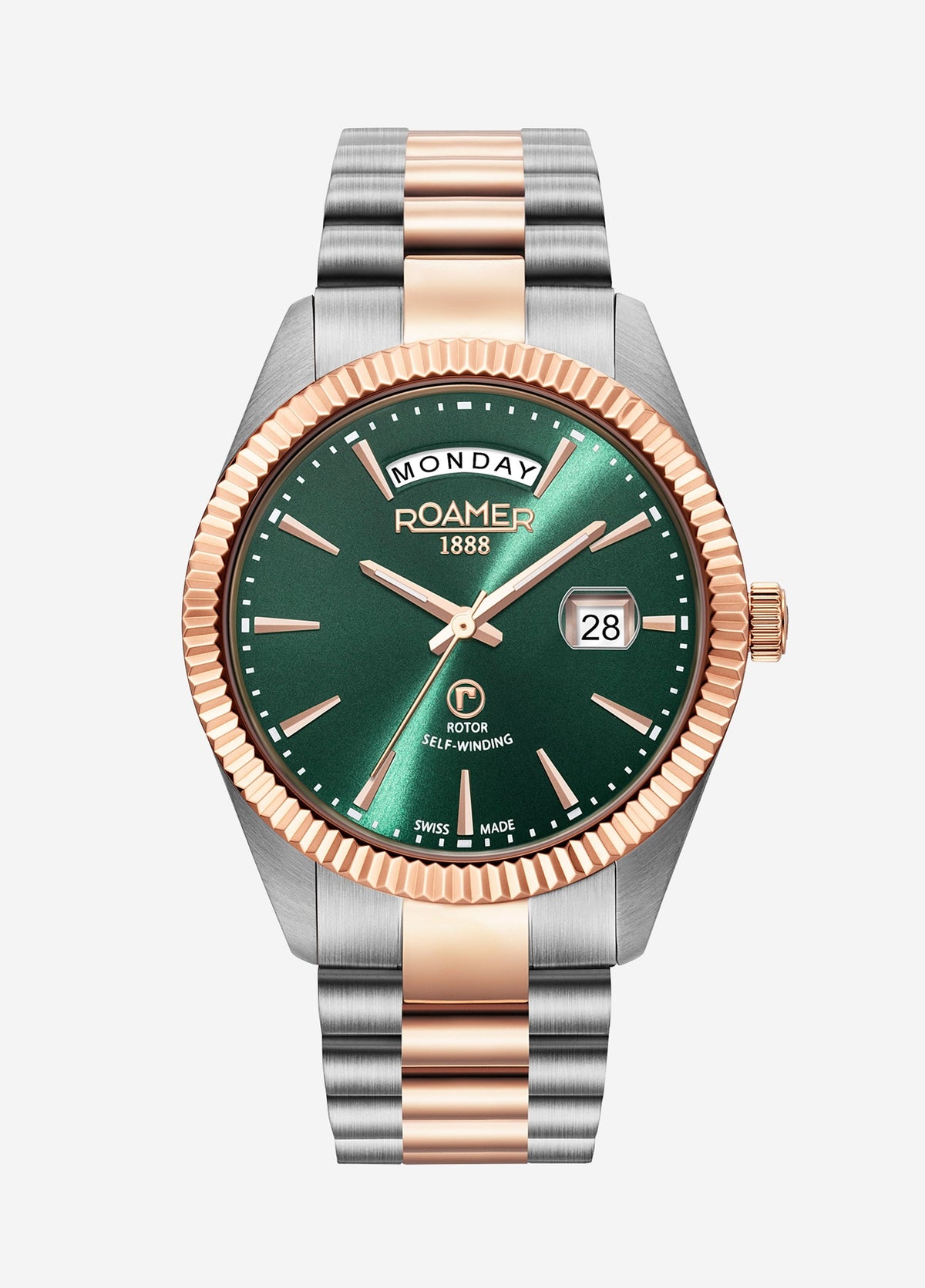 Roamer Men's Primeline Daydate Automatic Stainless Steel Watch 981662 47 75 90