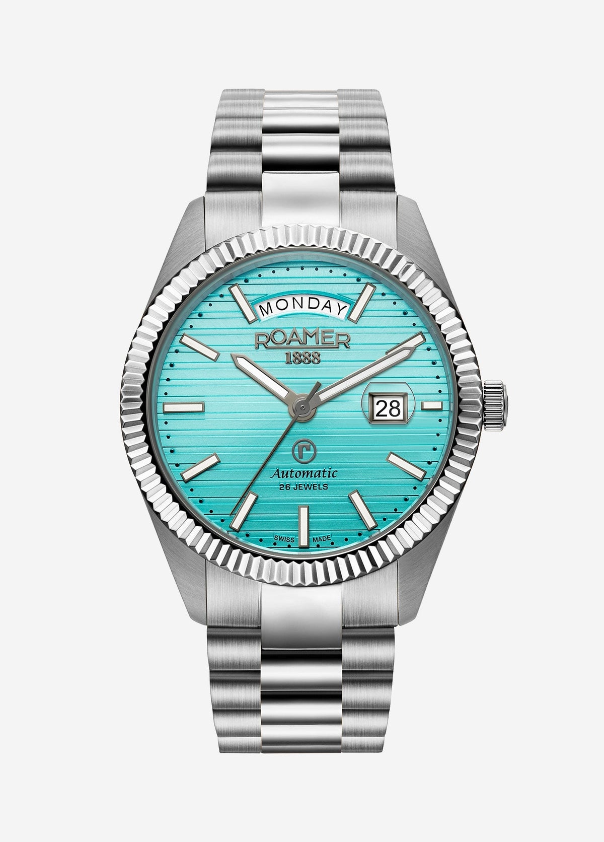 Roamer - 981666 41 05 50 - PRIMELINE DAYDATE II Automatic Stainless Steel Watch for Men's - Nizam Watch House