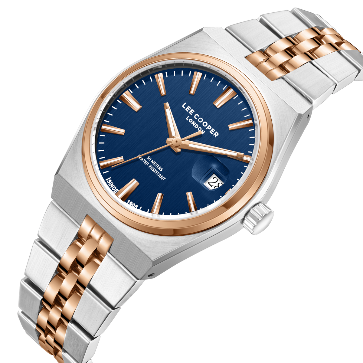 Lee Cooper Men's Super Metal Silver/rose Gold Watch LC08397.290
