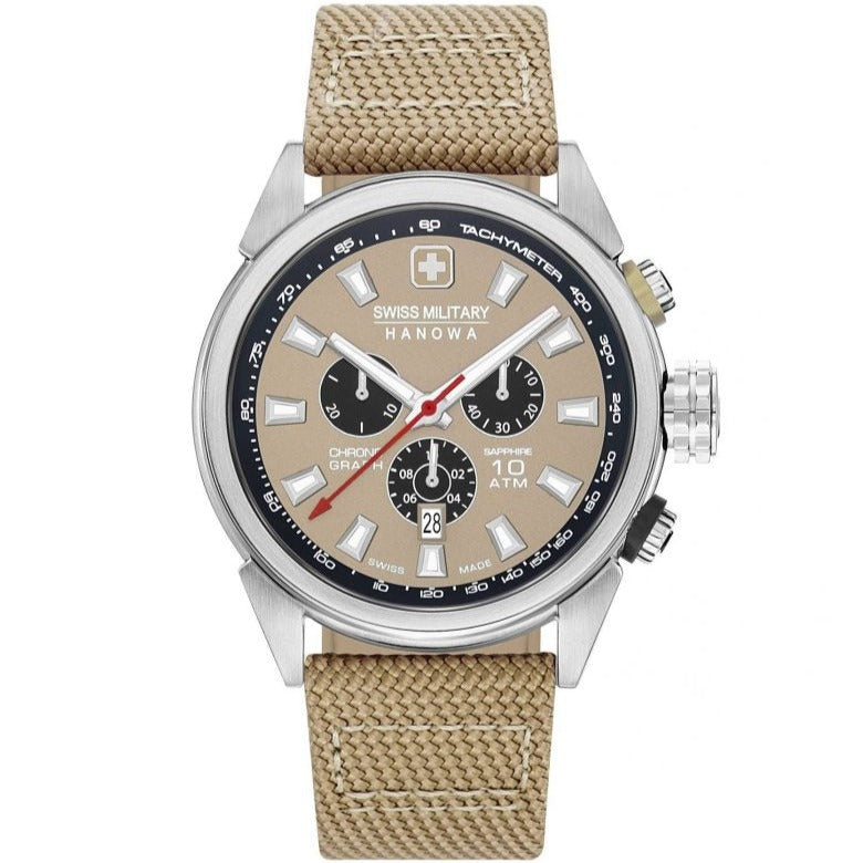 Swiss Military Hanowa Gents Quartz Leather Strap Watch 06-4322.04.014