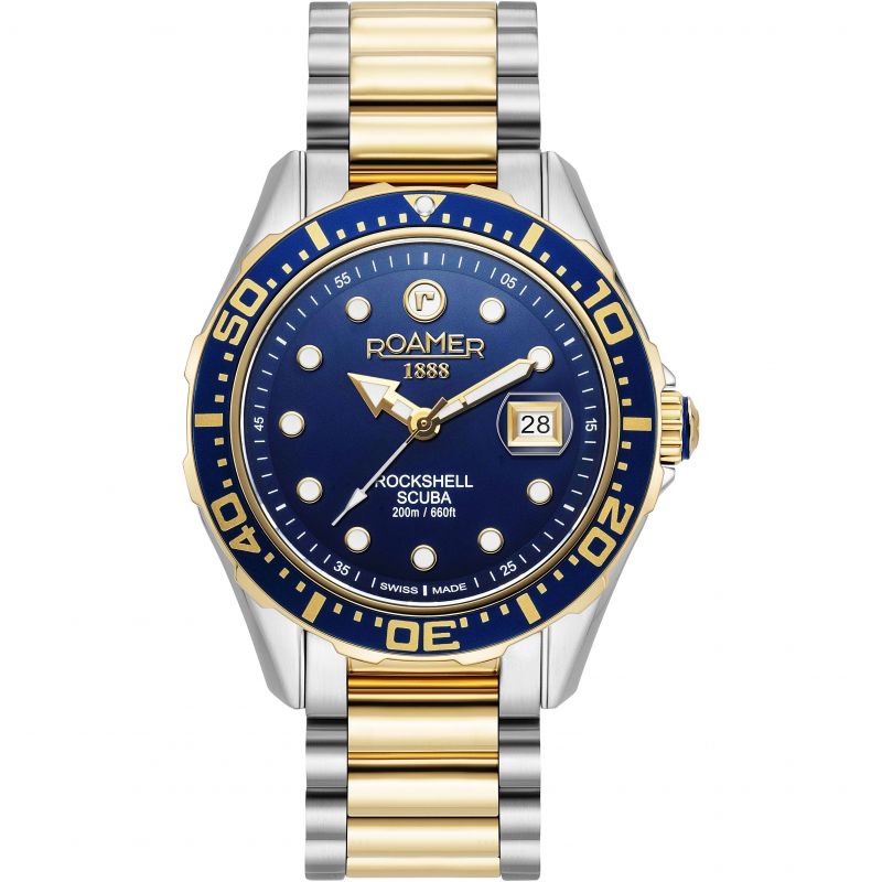 Mens Roamer - 220858-47-45-50 - Rockshell Mark Bicolour Bracelet Watch - Nizam Watch House