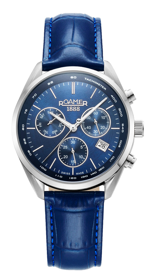 Roamer - 993819 41 45 02 - PRO CHRON Leather Strap Watch For Men's