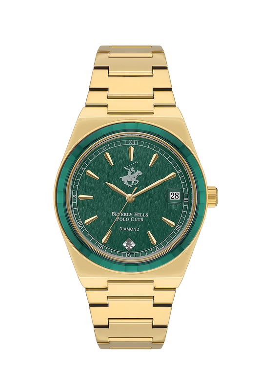 Polo - BP3562C.170 Ladies 3 Hands - Date Green Dial Ceramic Sapphire Coated Glass Diamond