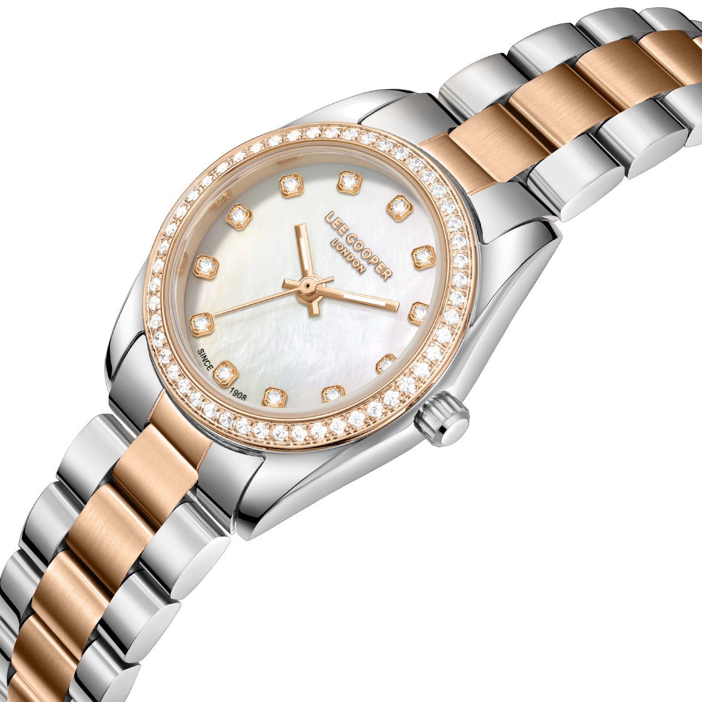 Lee Cooper Women's Super Metal Silver/rose Gold Watch LC08155.520
