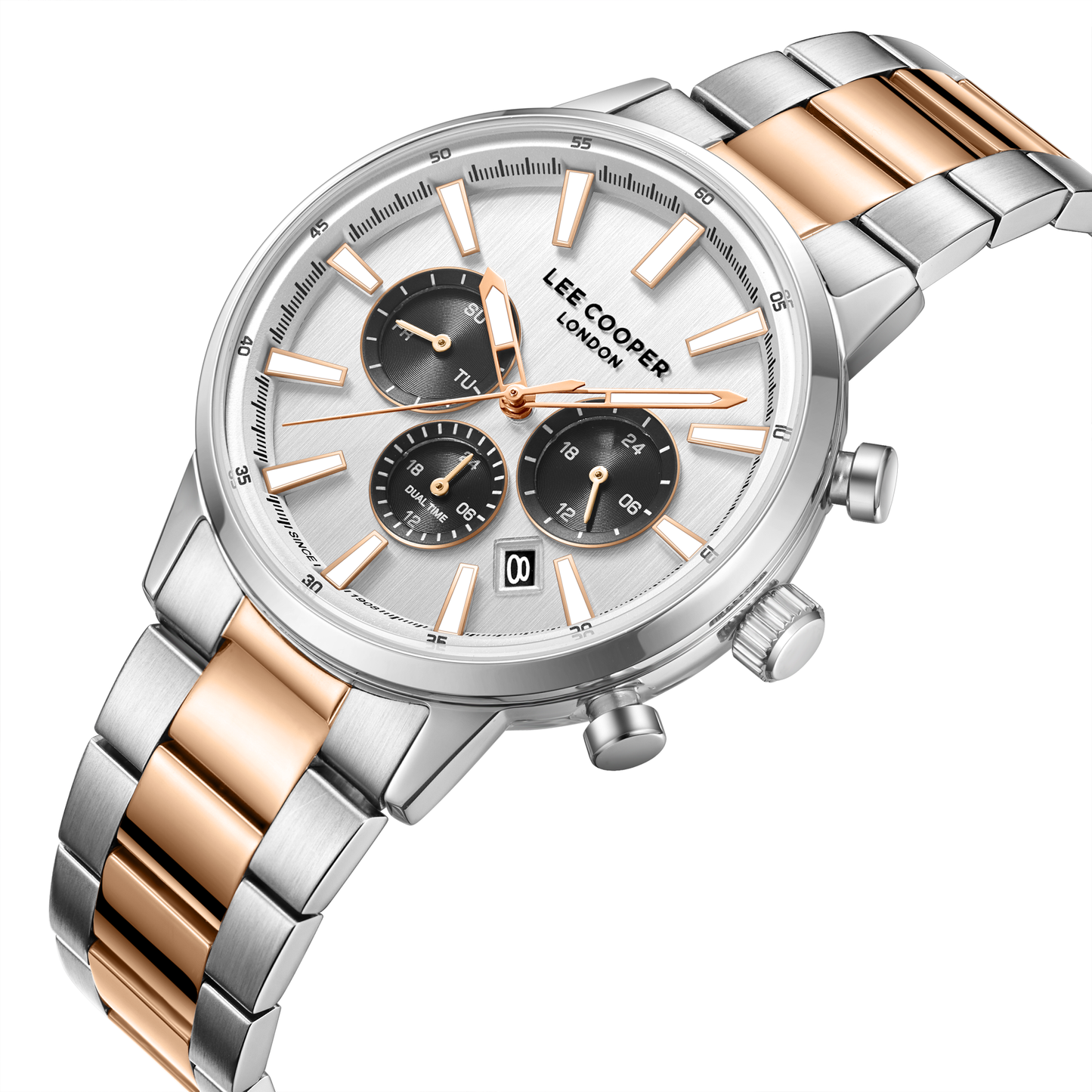 Lee Cooper Men's Super Metal Silver/rose Gold Watch LC08382.530