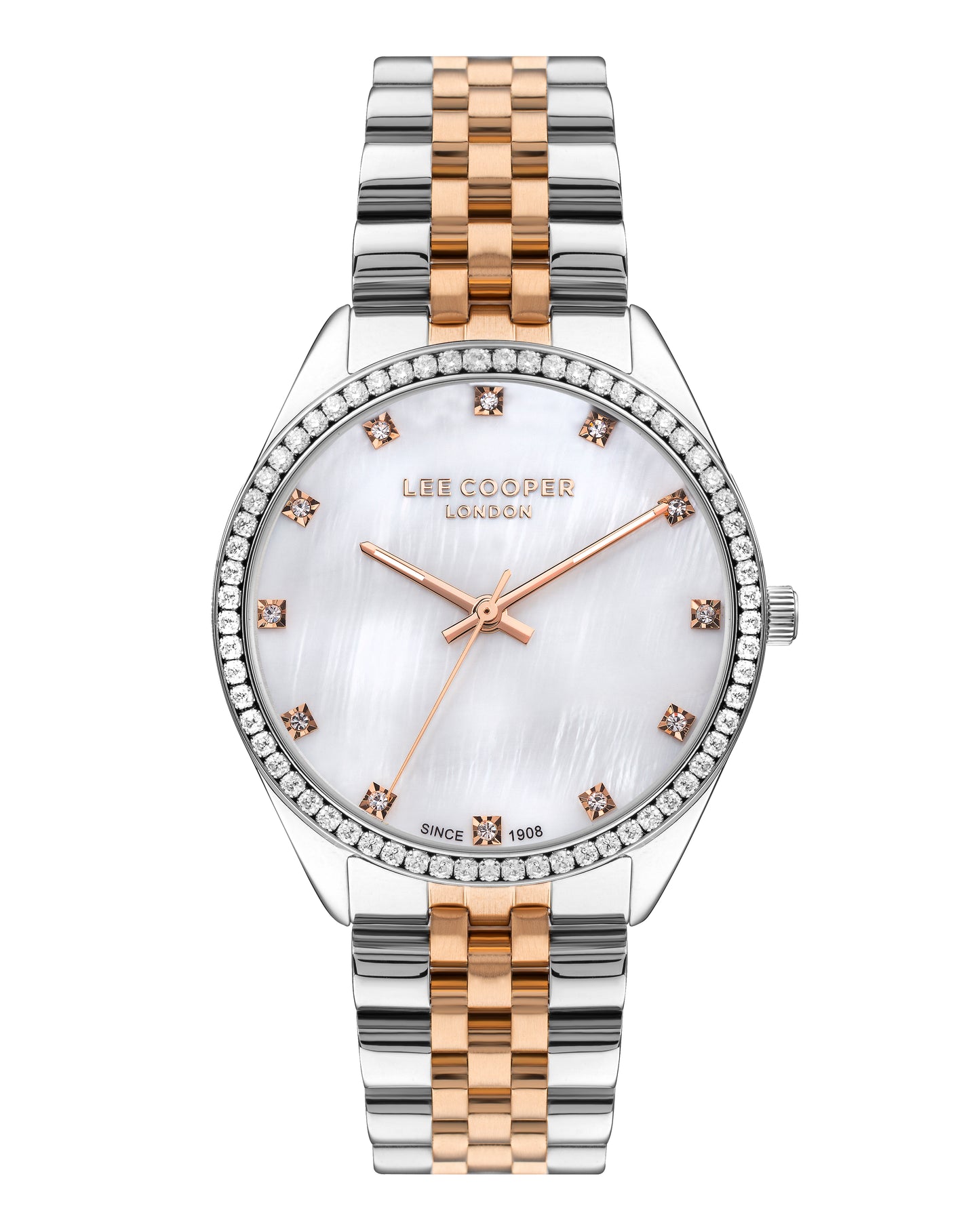 Lee Cooper LC07831.520 Women's Super Metal Silver/Rose Gold Watch