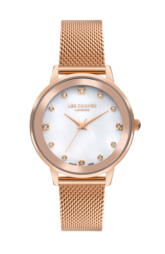 Lee Cooper - LC07875.420 - Women's Super Metal Rose Gold Mesh Watch