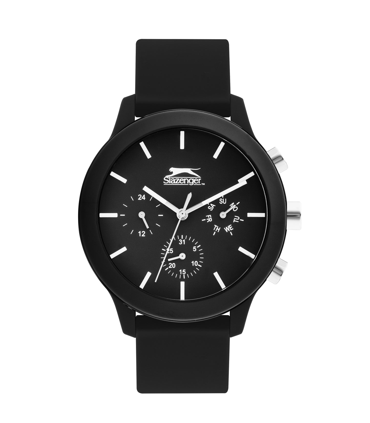 Slazenger SL.9.2201.2.02 Quartz Unisex Silicone Black Band Black Dial Watch