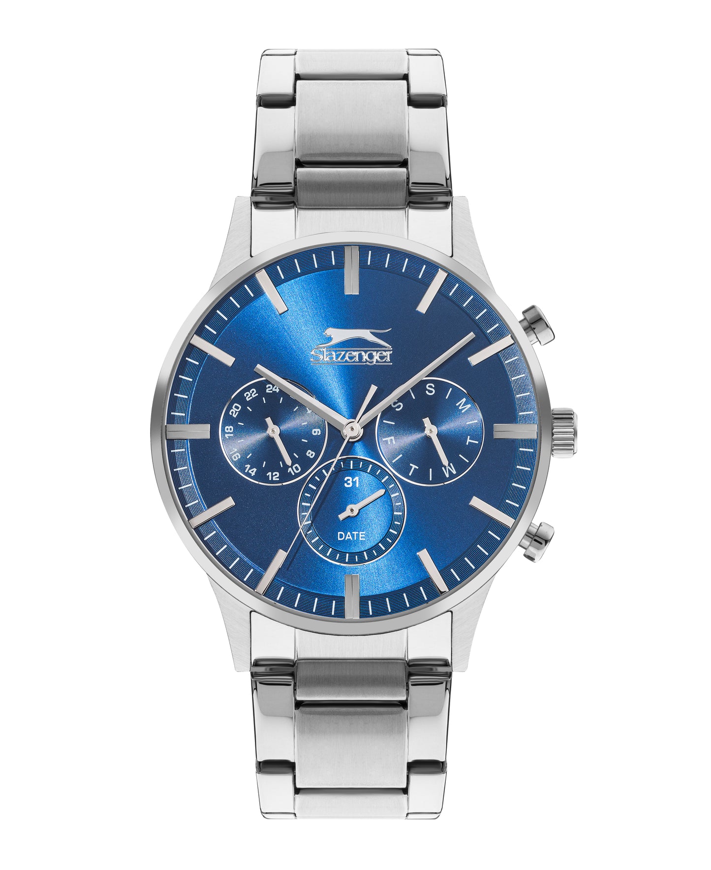 Slazenger SL.9.2214.2.01 Quartz Male Metal Silver Band Blue Dial Watch