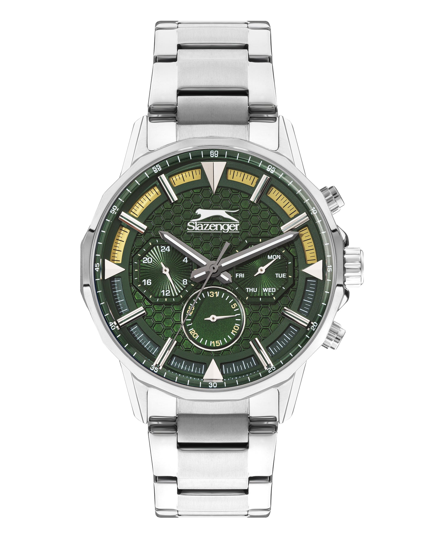 Slazenger SL.9.2216.2.03 Quartz Male Metal Silver Band Green Dial Watch