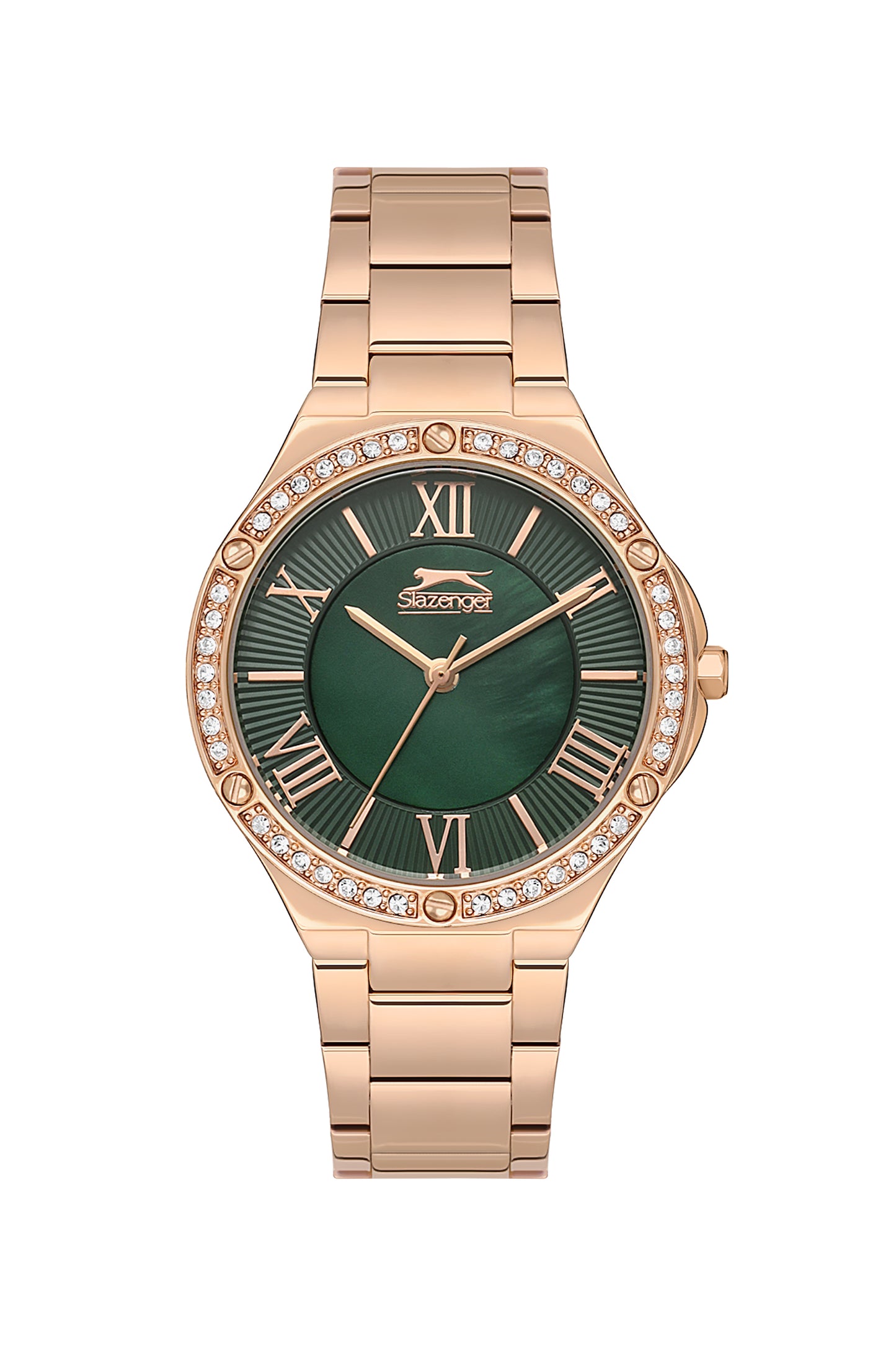 Slazenger SL.9.2225.3.04 Quartz Female Metal Rose Gold Band Green Dial Watch