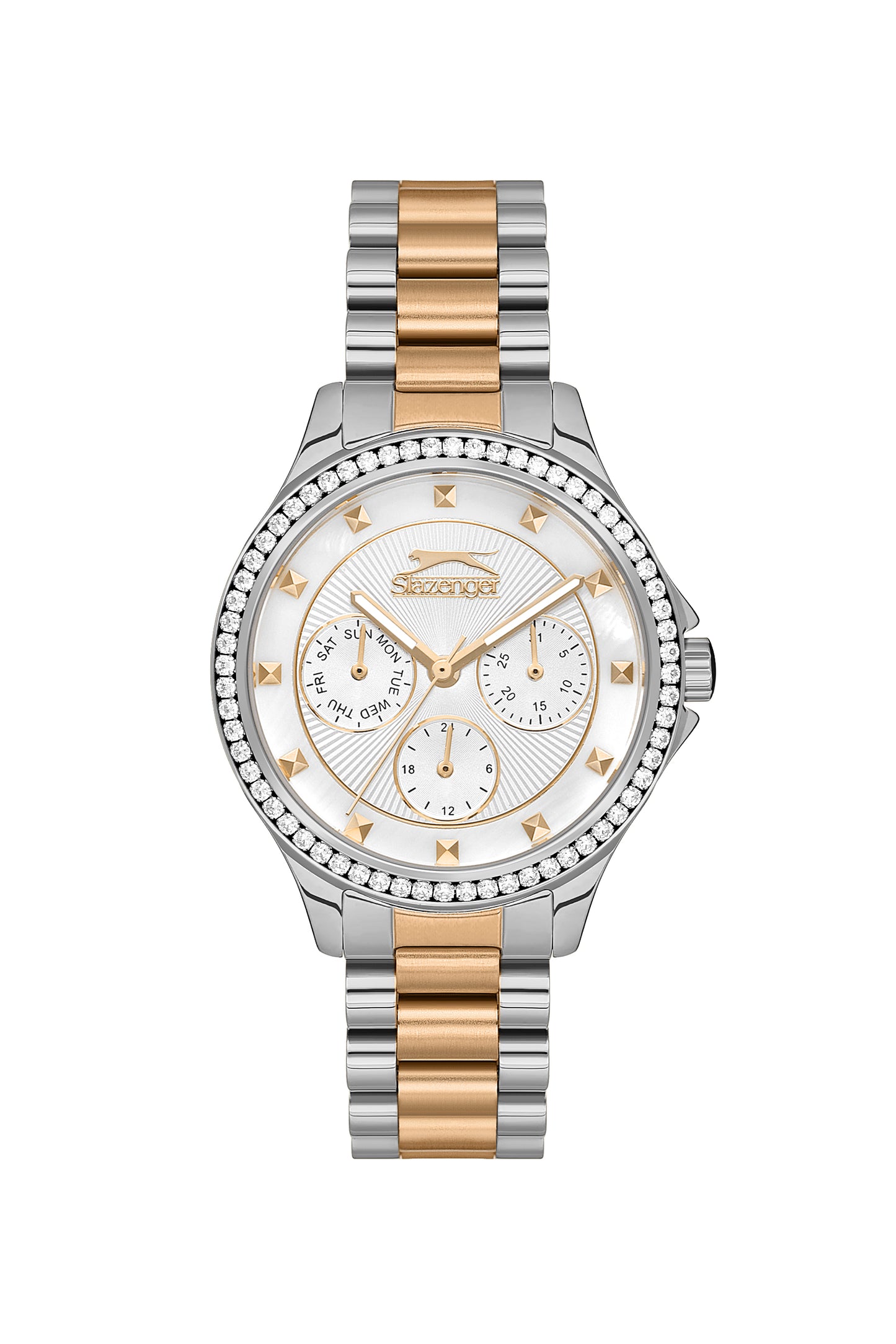 Slazenger SL.9.2241.4.02 Quartz Female Metal Silver/Gold Band MOP Dial Watch