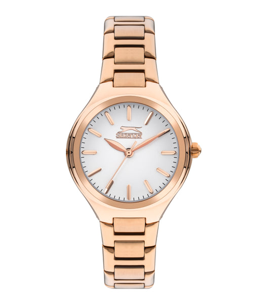 Slazenger SL.9.2254.3.04 Quartz Female Metal Rose Gold Band Silver Dial Watch