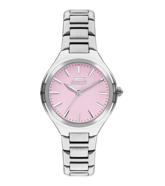 Slazenger SL.9.2254.3.06 Quartz Female Metal Silver Band Pink Dial Watch